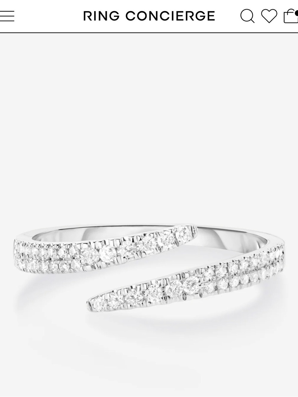 Ring Concierge Open Diamond Wrap Pinky Ring - 14k White Gold